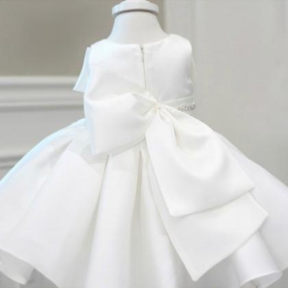 White Flower Girl Dress, Flower Girl Dress, White..