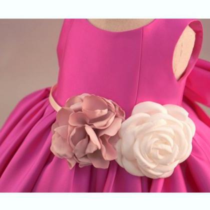 Flower Girl Dress, Pink Flower Girl Dress, Cherry..