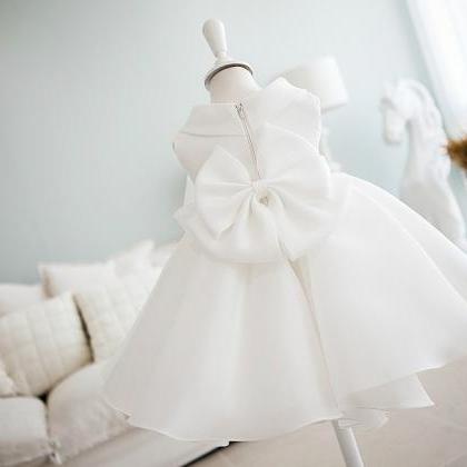 White Baby Girl Party Dress, White Flower Girl..