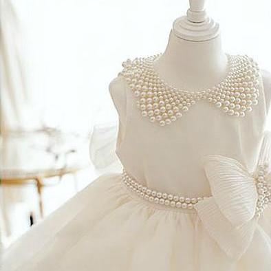 Flower Girl Dress, White Flower Girl Dress, White..