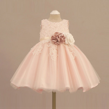 Light Pink Flower Girl Dress Light Pink Baby Girl Party Dress Pink Baby Girl