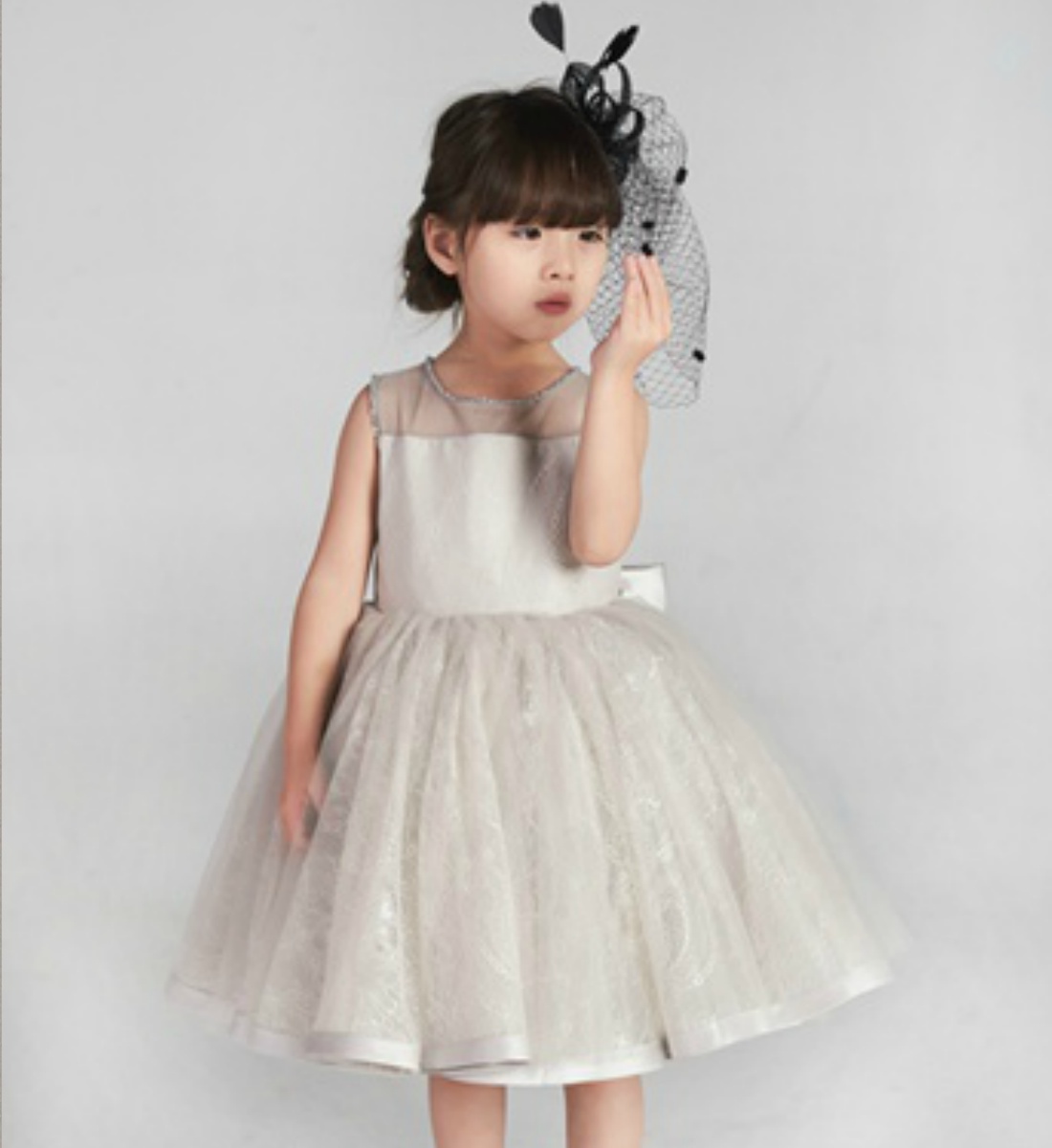 light gray flower girl dress